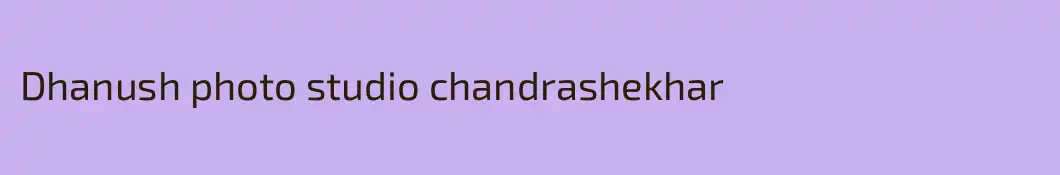Dhanush photo studio chandrashekhar